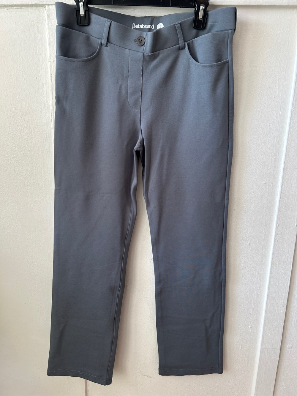 Betabrand 7 pocket Dress Straight Leg Stretchy Dress Pants Size Large Petite